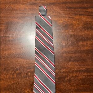 Jos. A. Bank Gray and Red Striped Tie